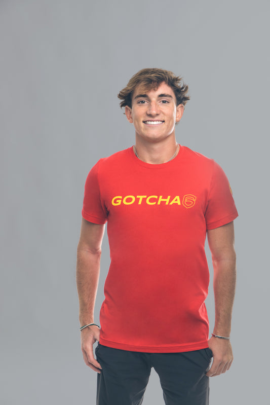 Gotcha 6 Scarlet Red Crew Neck T-Shirt