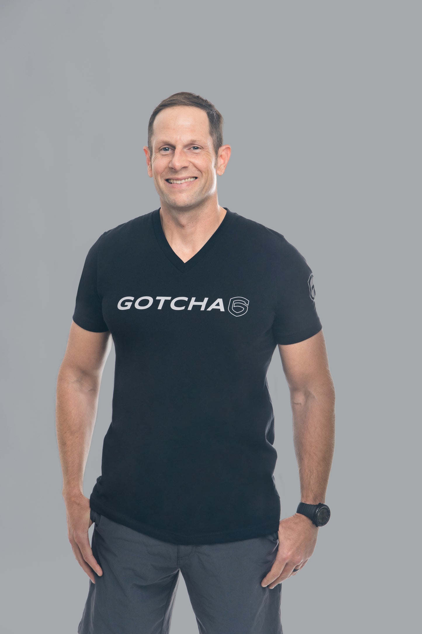 Gotcha 6 Black V-Neck T-Shirt