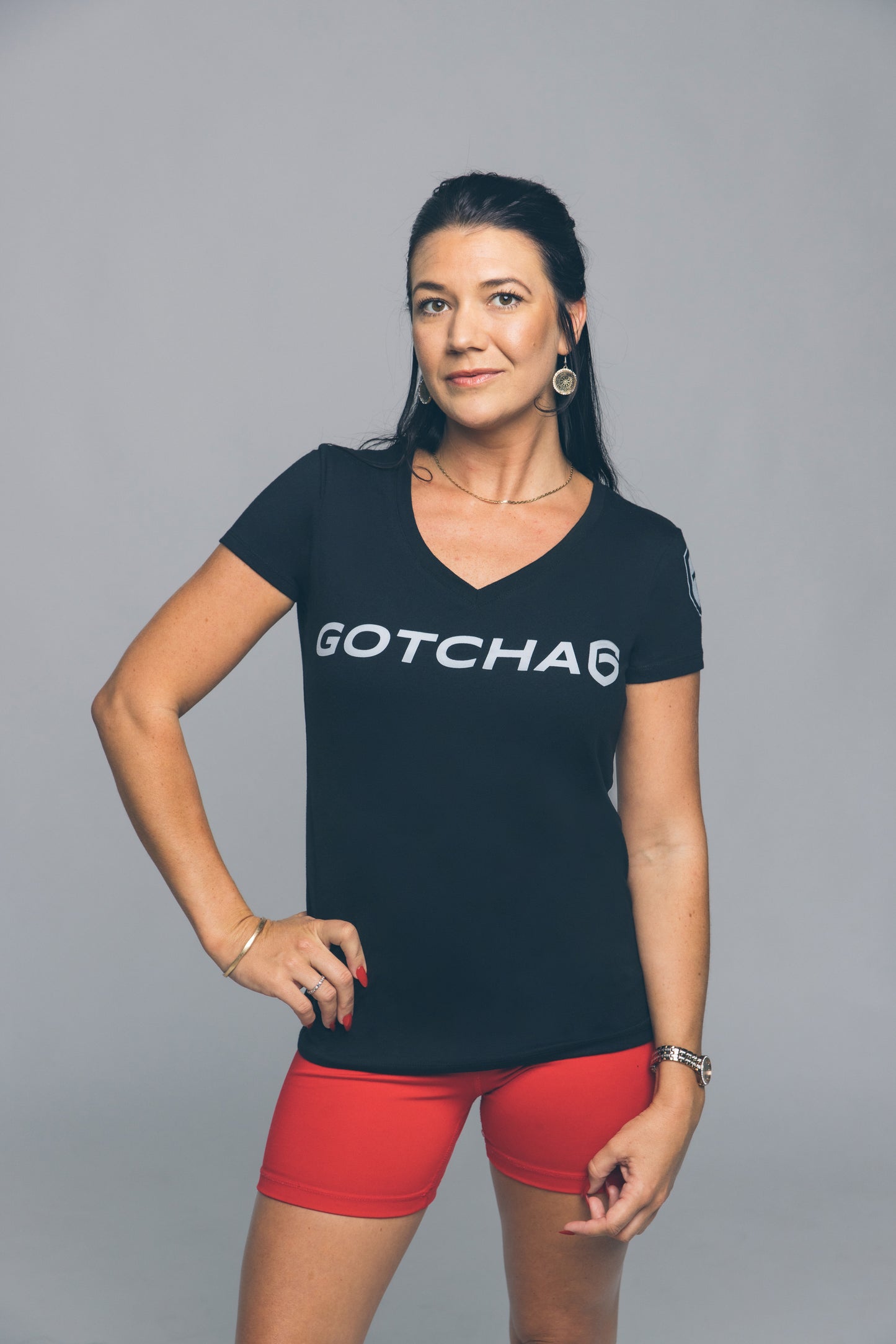 Gotcha 6 Black V-Neck T-Shirt